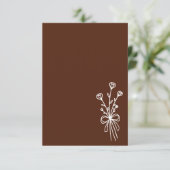 Elegant Minimalist Brown Wedding Einladung (Stehend Vorderseite)
