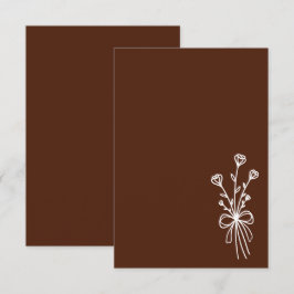 Elegant Minimalist Brown Wedding Einladung