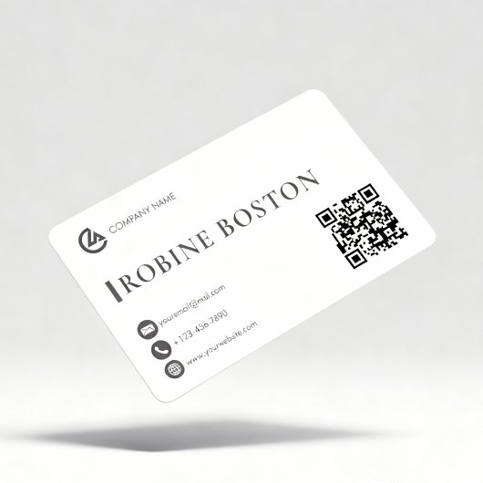 Elegant Minimalist Business Card with QR Code Visitenkarte