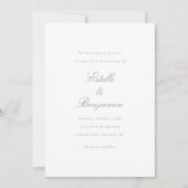 Elegant Minimalist Calligraphy Wedding Invitation Einladung (Vorderseite)