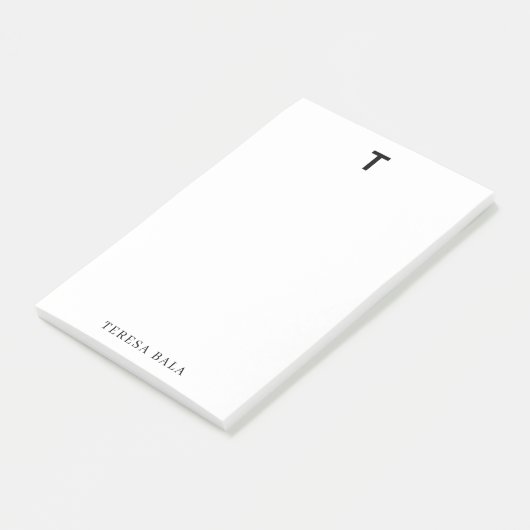Elegant Minimalist Classic Monogram Design Post-it Klebezettel (angewinkelt)