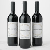 Elegant Minimalist Cream Wedding Wine Label Weinetikett (Flaschen)