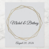 Elegant Minimalist Cream Wedding Wine Label Weinetikett (Einzelnes Label)
