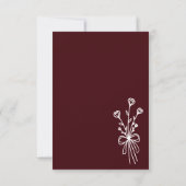 Elegant Minimalist Deep Burgundy Einladung (Rückseite)