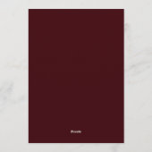 Elegant Minimalist Deep Burgundy Einladung (Rückseite)