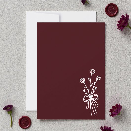 Elegant Minimalist Deep Burgundy Einladung