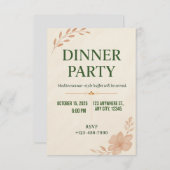 Elegant Minimalist Dinner Party Invitation Einladung (Vorne/Hinten)