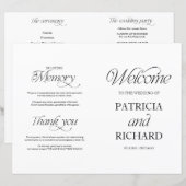 Elegant Minimalist DIY Wedding Folded Program (Vorne/Hinten)