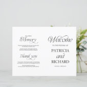 Elegant Minimalist DIY Wedding Folded Program (Stehend Vorderseite)