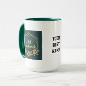 Elegant Minimalist Eid Mubarak Mug – Emerald Green Tasse (Vorderseite Links)