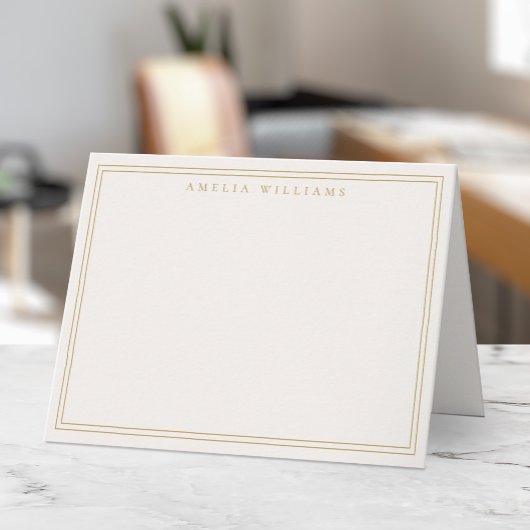 Elegant minimalist elfenbein gold zwei Ränder