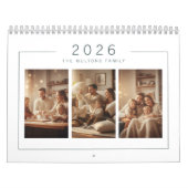 Elegant Minimalist Family Photo Calendar 2026 Kalender (Titelbild)