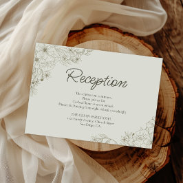 Elegant Minimalist Floral Wedding Reception Detail Begleitkarte