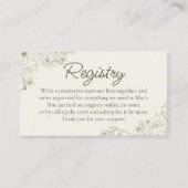 Elegant Minimalist Floral Wedding Registry Insert (Vorderseite)