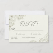 Elegant Minimalist Floral Wedding RSVP Karte (Vorderseite)