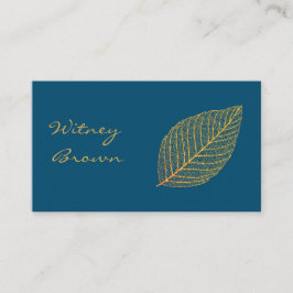 Elegant minimalist foil golden leaf business card visitenkarte