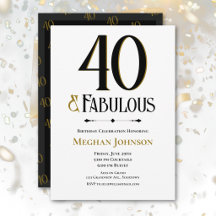 Elegant Minimalist Forty and Fabulous Birthday