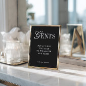 Elegant Minimalist Gents Bathroom Basket Sign Einladung