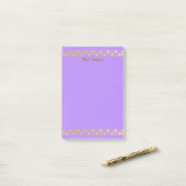 Elegant Minimalist Gold Accent Lavender Post-it Klebezettel (Auf Schreibtisch)