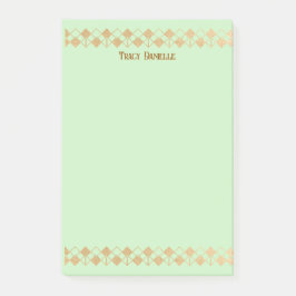 Elegant Minimalist Gold Accent Mint Green  Post-it Klebezettel