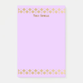 Elegant Minimalist Gold Accent Pink  Post-it Klebezettel