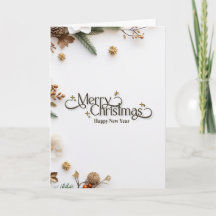 Elegant Minimalist Gold 'Merry Christmas' Holiday 