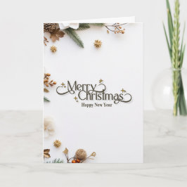 Elegant Minimalist Gold 'Merry Christmas' Holiday  Karte