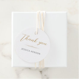 Elegant Minimalist Gold Script Birthday Thank you Geschenkanhänger