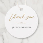 Elegant Minimalist Gold Script Birthday Thank you Geschenkanhänger (Vorderseite)