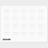 Elegant Minimalist Gold Script Birthday Thank you Runder Aufkleber (Blatt)