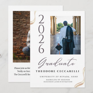 Elegant Minimalist Graduation Announcement Einladung