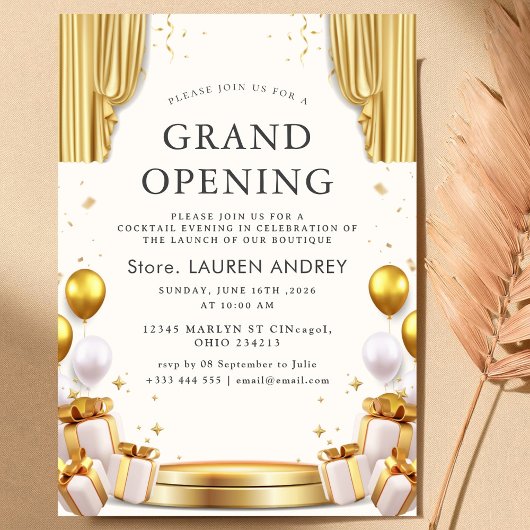 Elegant Minimalist Grand Opening Invitation Einladung