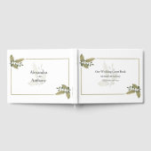 Elegant Minimalist Greenery Wedding Guest Book Gästebuch (Voll)