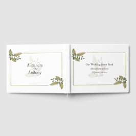 Elegant Minimalist Greenery Wedding Guest Book Gästebuch