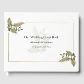 Elegant Minimalist Greenery Wedding Guest Book Gästebuch (Vorderseite)