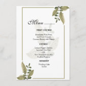 Elegant Minimalist Greenery Wedding  Menu Menükarte (Vorderseite)