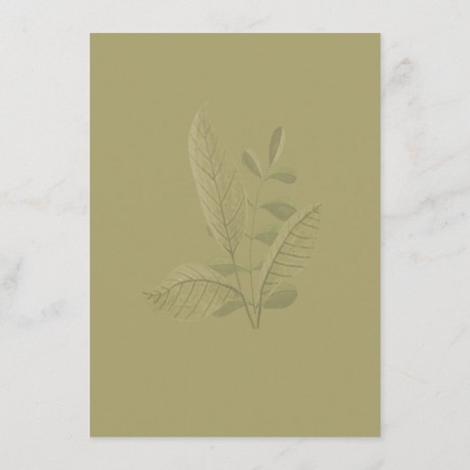 Elegant Minimalist Greenery Wedding  Menu Menükarte (Rückseite)