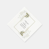 Elegant Minimalist Greenery Wedding Napkins Serviette (Ecke)