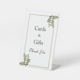 Elegant Minimalist Greenery Wedding  Pedestal Sockelschild