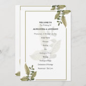 Elegant Minimalist Greenery Wedding Program Programm (Vorne/Hinten)