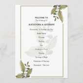 Elegant Minimalist Greenery Wedding Program Programm (Vorderseite)