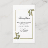 Elegant Minimalist Greenery Wedding Reception Begleitkarte (Vorderseite)