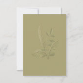 Elegant Minimalist Greenery Wedding RSVP Card (Rückseite)