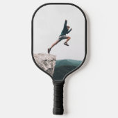 Elegant Minimalist Groomsman Monogram script photo Pickleball Schläger (Rückseite)