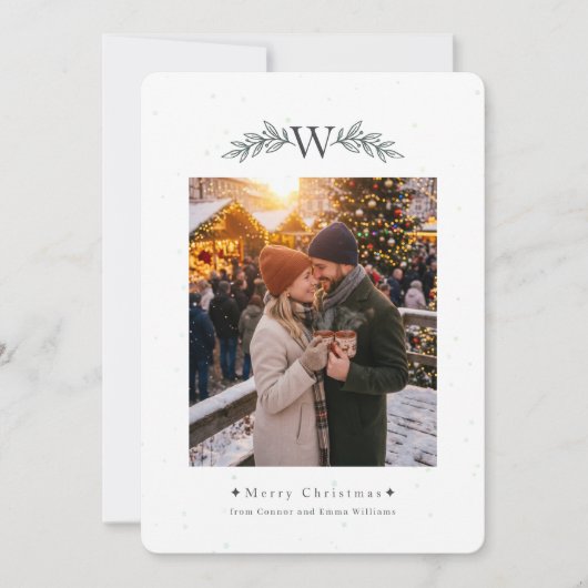 Elegant Minimalist Holiday Photo Card Feiertagskarte (Vorderseite)