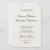 Elegant Minimalist Ivory Calligraphy Wedding Einladung (Vorderseite)