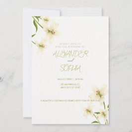 ELEGANT MINIMALIST LILY WEDDING INVITATION EINLADUNG