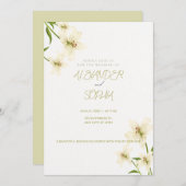ELEGANT MINIMALIST LILY WEDDING INVITATION EINLADUNG (Vorne/Hinten)