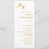 Elegant Minimalist Modern Islamic Wedding Program Programm (Vorderseite)