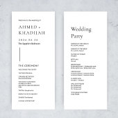 Elegant Minimalist Modern Islamic Wedding Program Programm